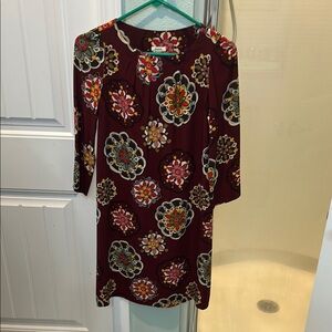 Fossil Burgundy Floral Dress